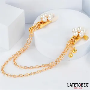 Rearl-Nippelklemmen mit Kette von Latetobed BDSM Line