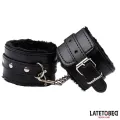 Fell-Fussfessel Schwarz von Latetobed BDSM Line