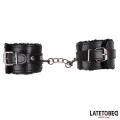 Fell-Fussfessel Schwarz von Latetobed BDSM Line