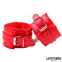 Fell-Fussfessel Rot von Latetobed BDSM Line | Fesselliebe.de