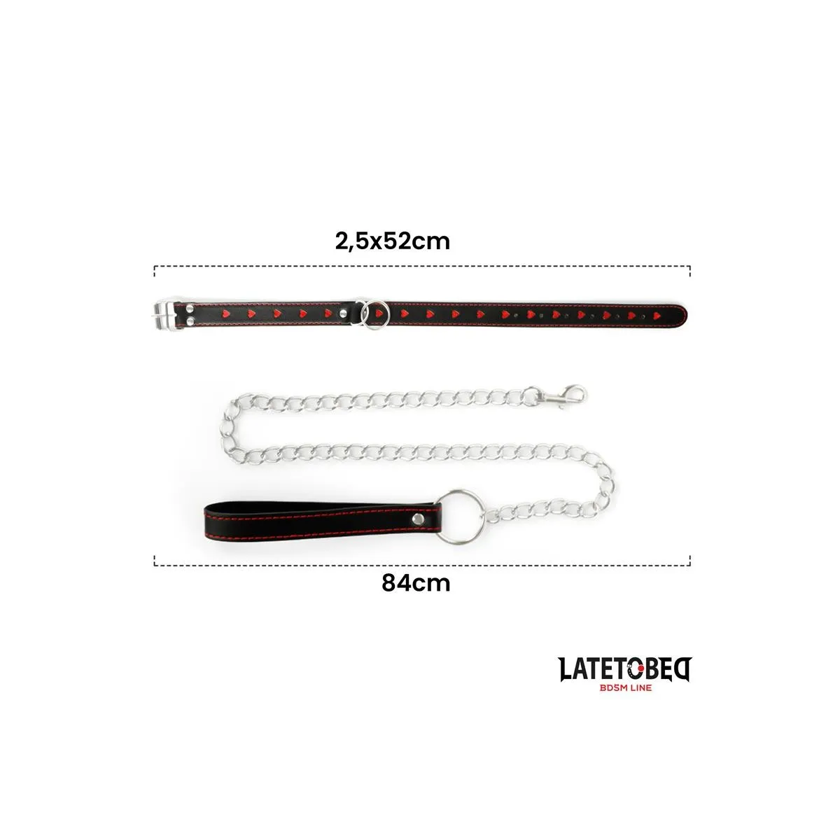 Halsband mit Leine 52 cm von Latetobed BDSM Line | Fesselliebe.de