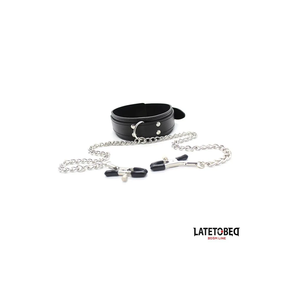 Halsband mit Nippelklemmen von Latetobed BDSM Line | Fesselliebe.de