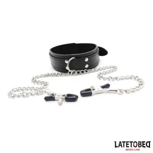 Halsband mit Nippelklemmen von Latetobed BDSM Line