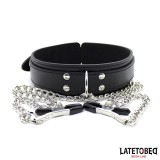 Halsband mit Nippelklemmen von Latetobed BDSM Line | Fesselliebe.de