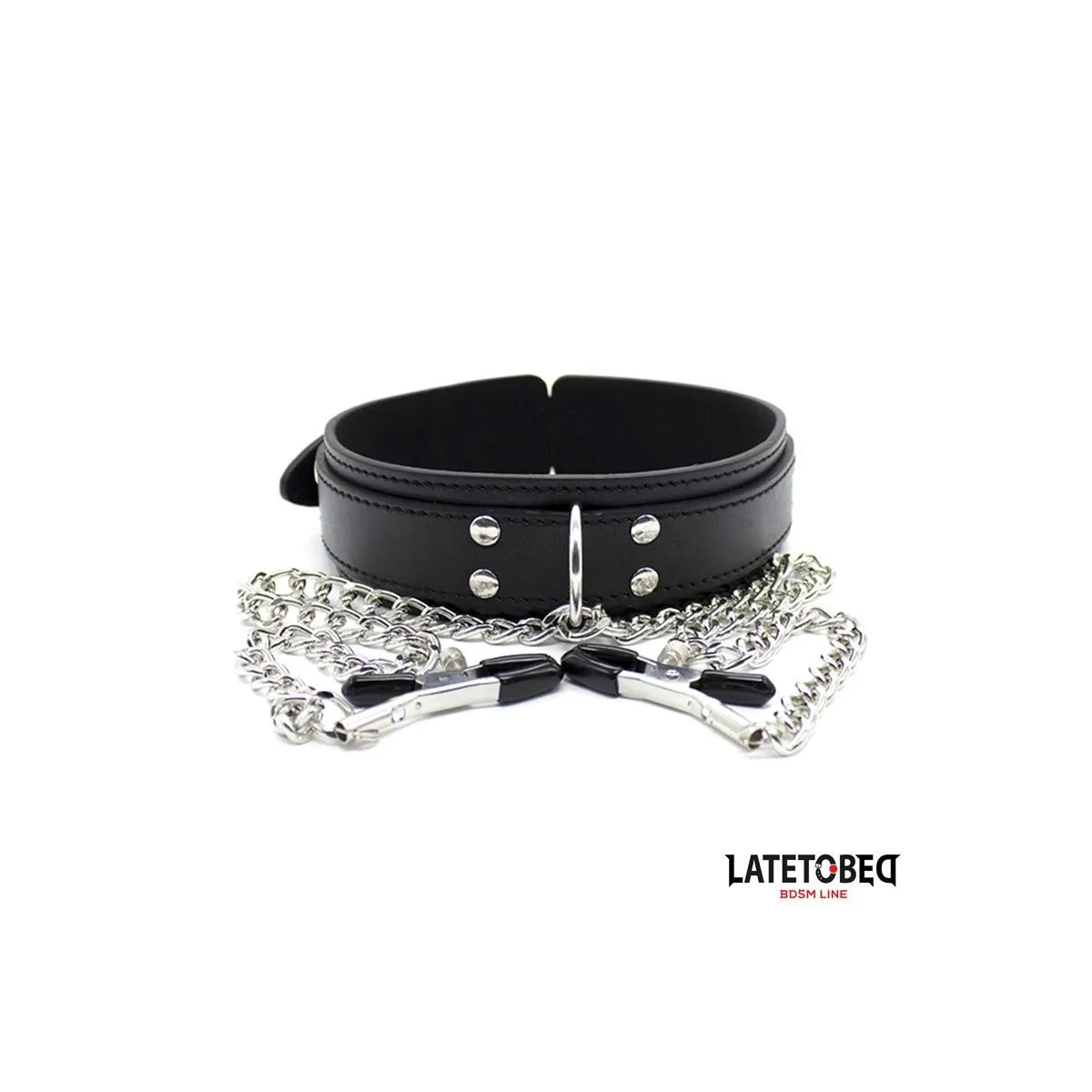 Halsband mit Nippelklemmen von Latetobed BDSM Line | Fesselliebe.de