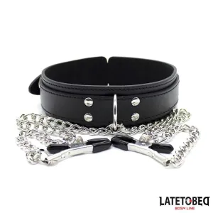 Halsband mit Nippelklemmen von Latetobed BDSM Line