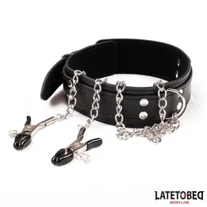 Halsband mit Nippelklemmen von Latetobed BDSM Line