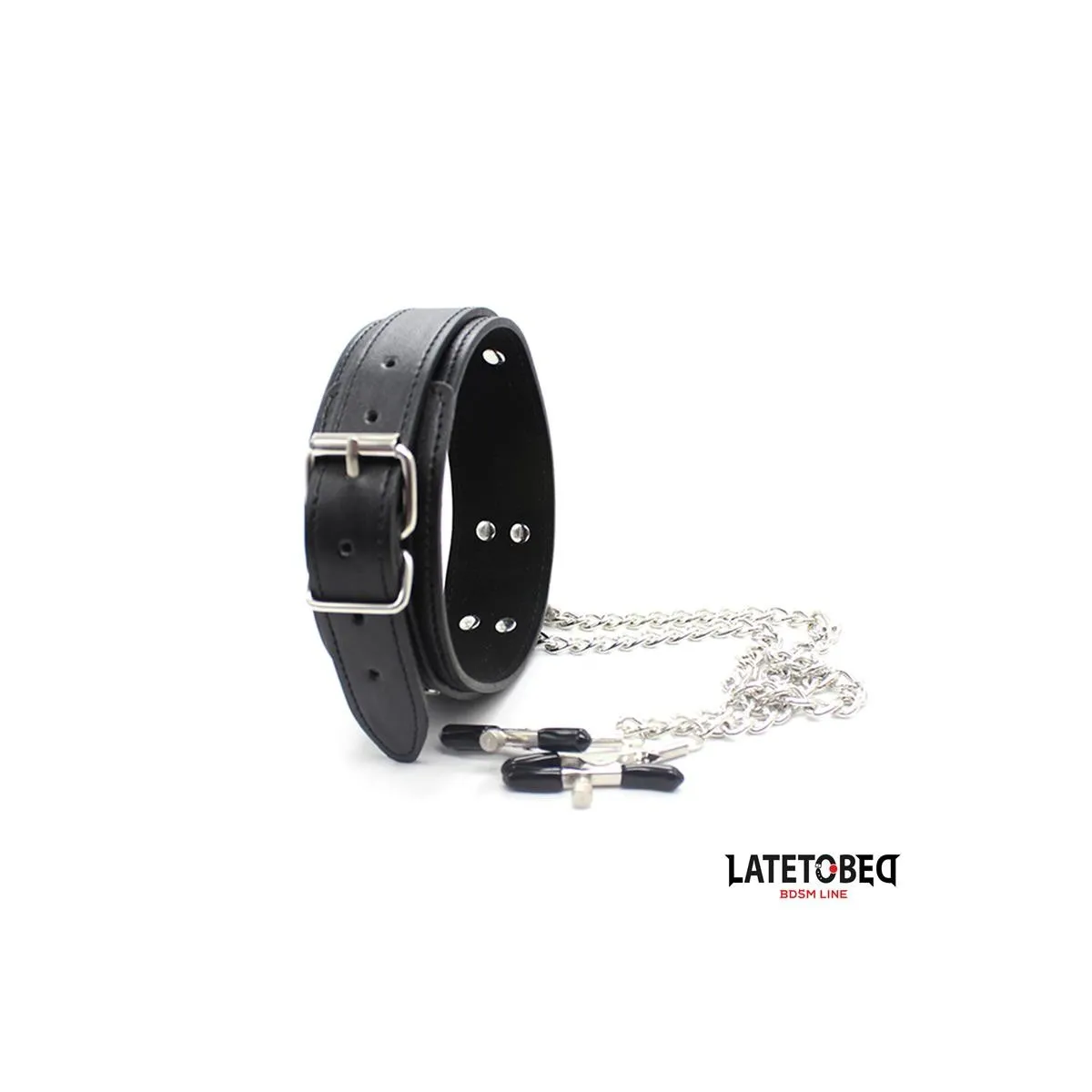 Halsband mit Nippelklemmen von Latetobed BDSM Line | Fesselliebe.de