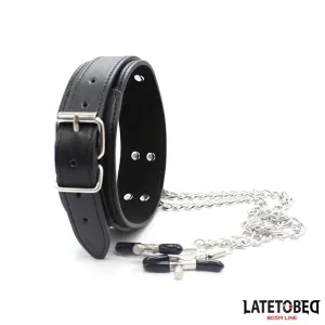Halsband mit Nippelklemmen von Latetobed BDSM Line