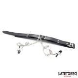 Halsband mit Nippelklemmen von Latetobed BDSM Line | Fesselliebe.de