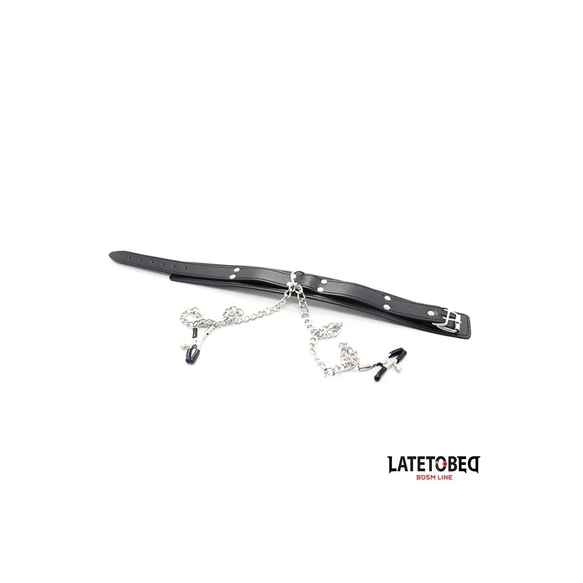 Halsband mit Nippelklemmen von Latetobed BDSM Line | Fesselliebe.de