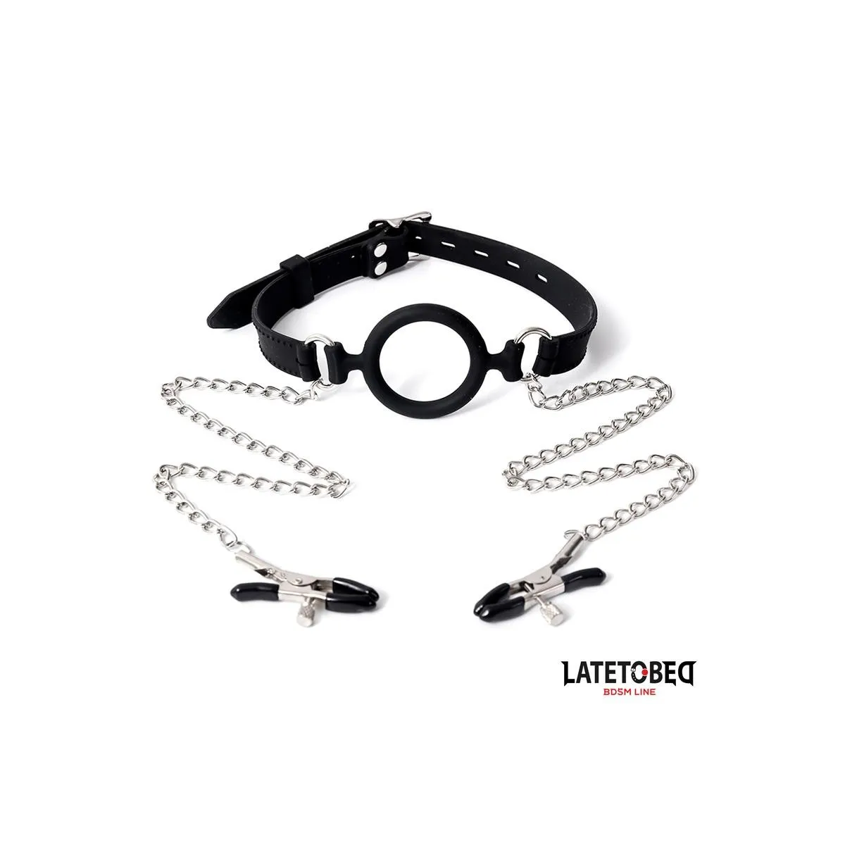 Mundknebel mit Nippelklemmen von Latetobed BDSM Line | Fesselliebe.de