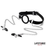 Mundknebel mit Nippelklemmen von Latetobed BDSM Line | Fesselliebe.de