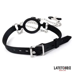 Mundknebel mit Nippelklemmen von Latetobed BDSM Line