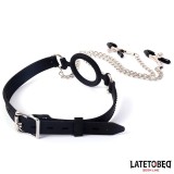 Mundknebel mit Nippelklemmen von Latetobed BDSM Line | Fesselliebe.de