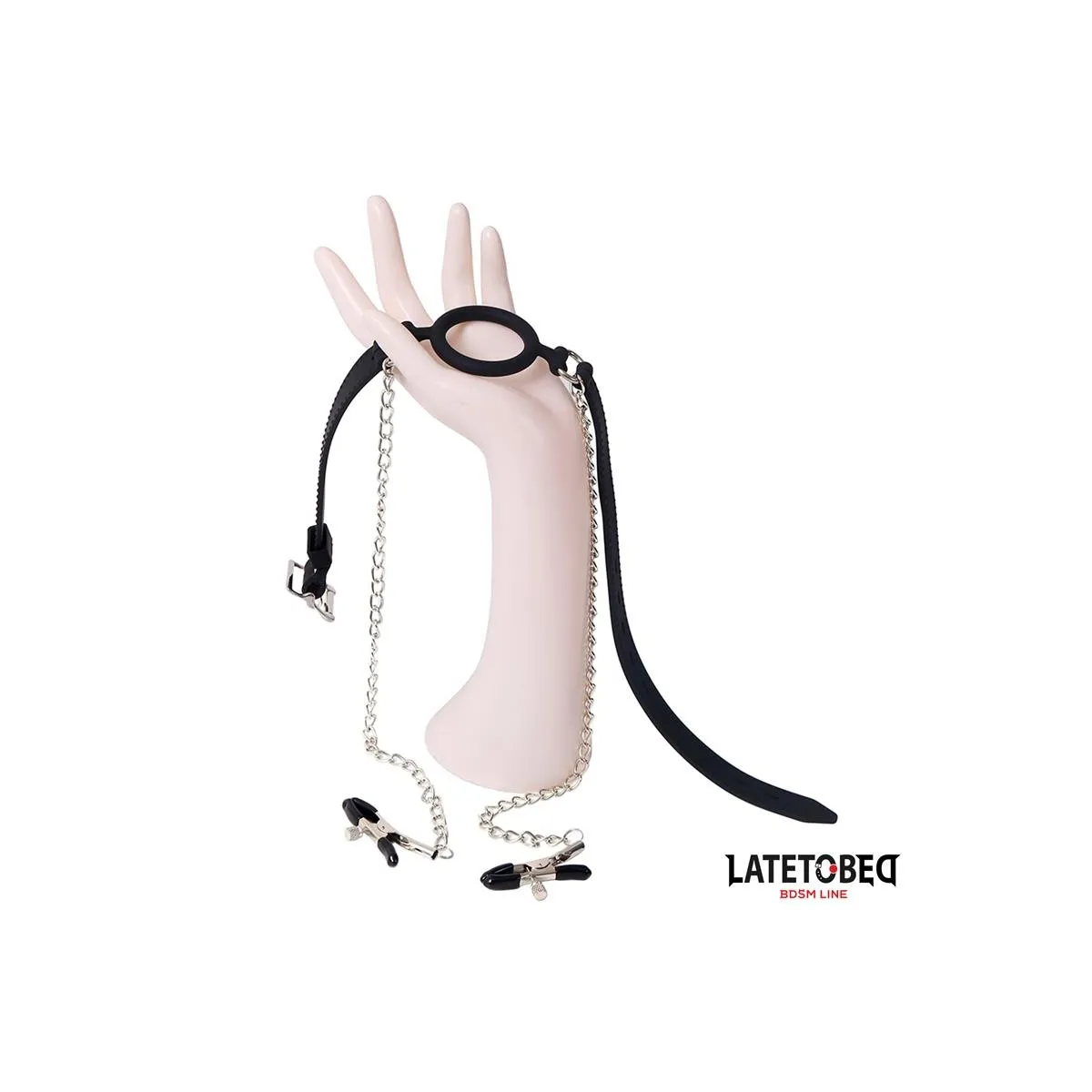 Mundknebel mit Nippelklemmen von Latetobed BDSM Line | Fesselliebe.de