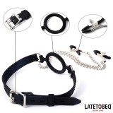 Mundknebel mit Nippelklemmen von Latetobed BDSM Line | Fesselliebe.de