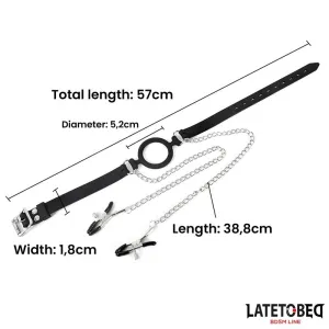 Mundknebel mit Nippelklemmen von Latetobed BDSM Line