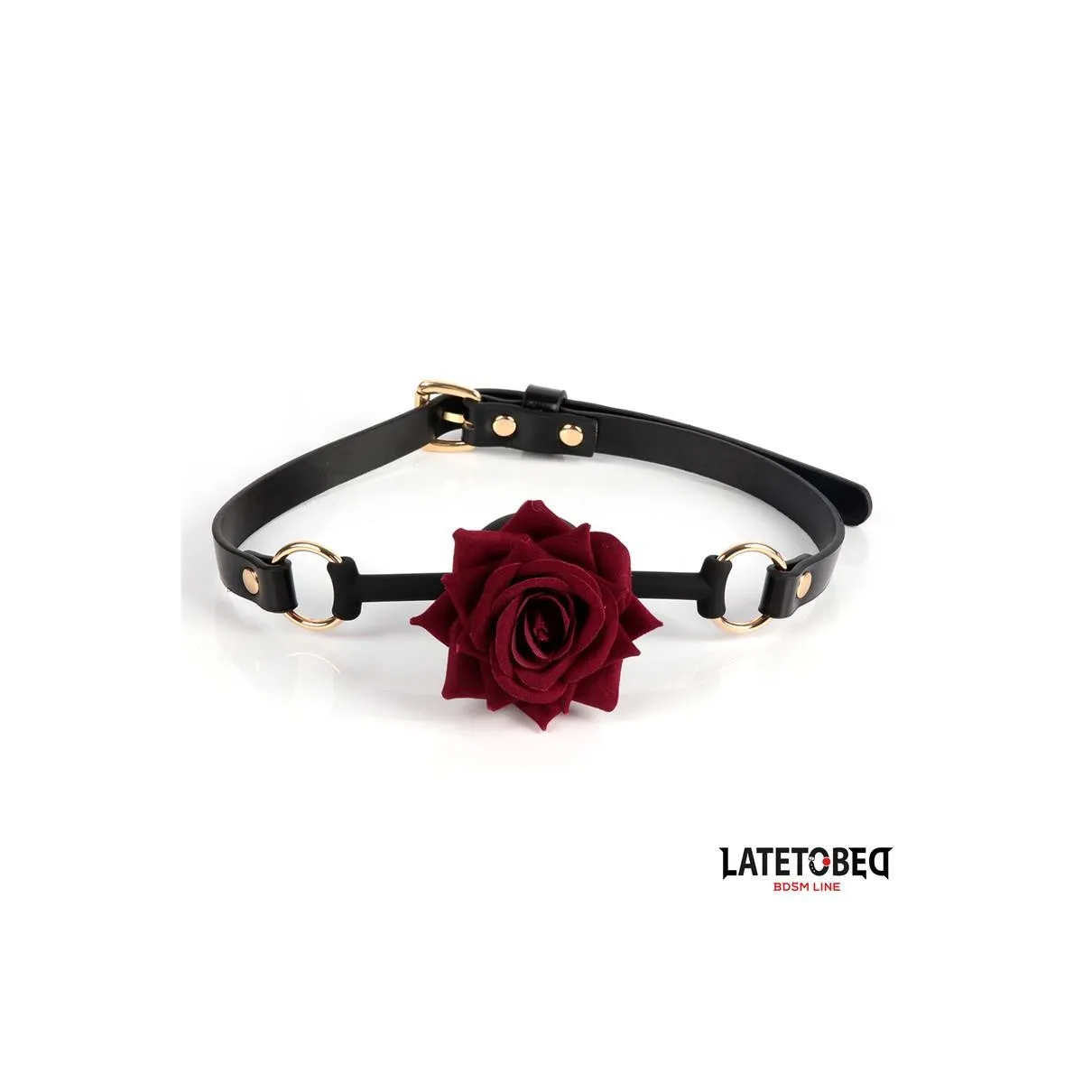 Goldfarbene Metall-Rosenknebelkugel von Latetobed BDSM Line | Fesselliebe.de