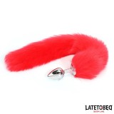Analplug mit Schwanz Rot 40 cm von Latetobed BDSM Line | Fesselliebe.de