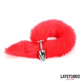 Analplug mit Schwanz Rot 40 cm von Latetobed BDSM Line | Fesselliebe.de