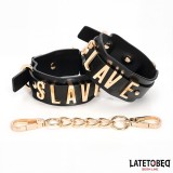 Slave-Fussfesseln mit Goldener Kette von Latetobed BDSM Line | Fesselliebe.de