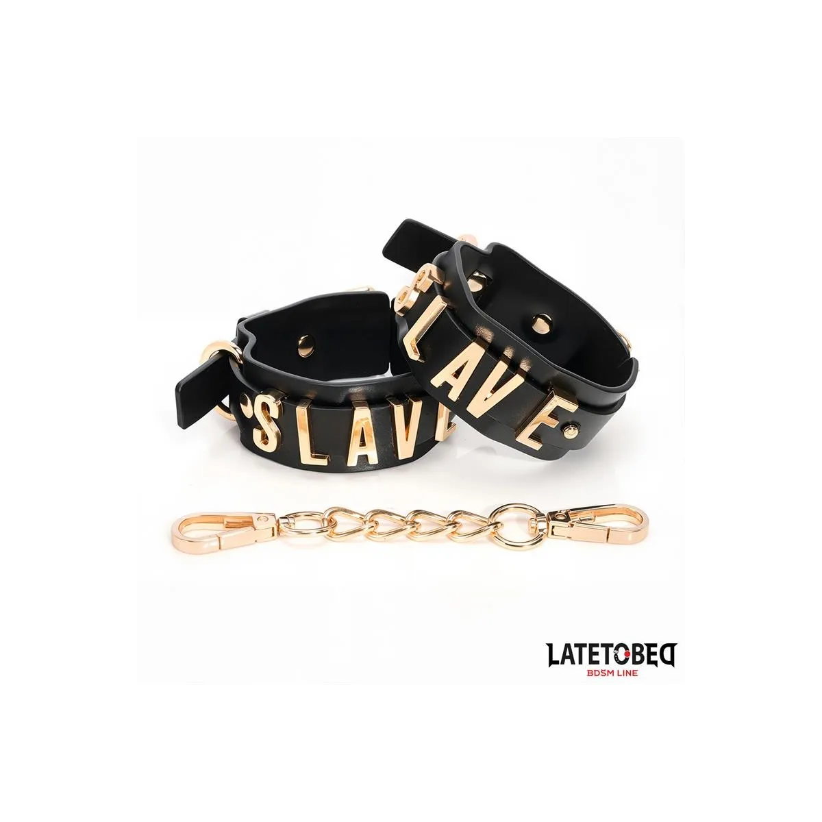 Slave-Fussfesseln mit Goldener Kette von Latetobed BDSM Line | Fesselliebe.de
