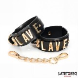 Slave-Fussfesseln mit Goldener Kette von Latetobed BDSM Line | Fesselliebe.de
