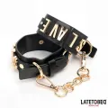Slave-Fussfesseln mit Goldener Kette von Latetobed BDSM Line