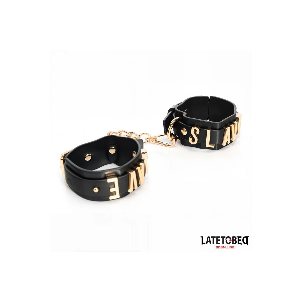 Slave-Fussfesseln mit Goldener Kette von Latetobed BDSM Line | Fesselliebe.de