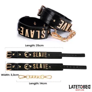 Slave-Fussfesseln mit Goldener Kette von Latetobed BDSM Line