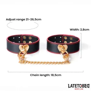 Fussfesseln mit Goldener Kette von Latetobed BDSM Line