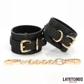 Handfesseln mit Webmuster Goldene Kette von Latetobed BDSM Line