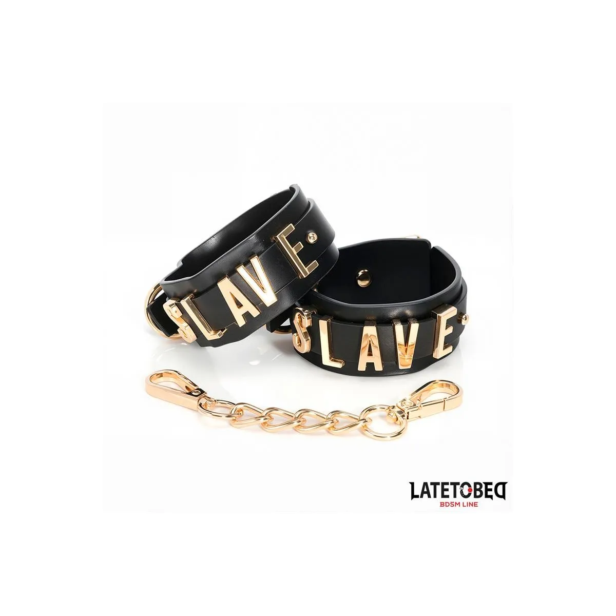 Slave-Handschellen mit Goldener Kette von Latetobed BDSM Line | Fesselliebe.de