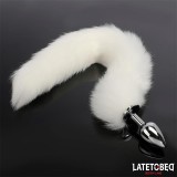 Analplug mit Schwanz Weiss 40 cm von Latetobed BDSM Line | Fesselliebe.de
