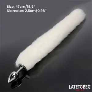 Analplug mit Schwanz Weiss 40 cm von Latetobed BDSM Line