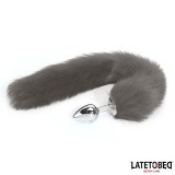 Analplug mit Schwanz Grau 40 cm von Latetobed BDSM Line | Fesselliebe.de