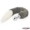 Analplug mit Schwanz Grau und Weiss 40 cm von Latetobed BDSM Line