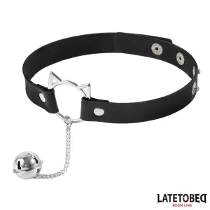 Halsband mit Katzenohren-Ohrringen und Glöckchen von Latetobed BDSM Line