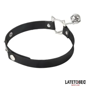 Halsband mit Katzenohren-Ohrringen und Glöckchen von Latetobed BDSM Line