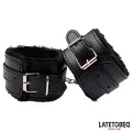 Fell-Handfessel Schwarz von Latetobed BDSM Line