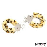 Fell-Metallfessel mit Leopardenmuster von Latetobed BDSM Line | Fesselliebe.de