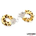 Fell-Metallfessel mit Leopardenmuster von Latetobed BDSM Line