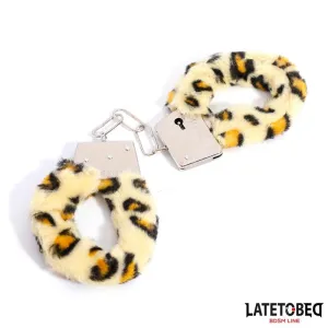 Fell-Metallfessel mit Leopardenmuster von Latetobed BDSM Line