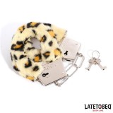 Fell-Metallfessel mit Leopardenmuster von Latetobed BDSM Line | Fesselliebe.de