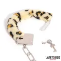 Fell-Metallfessel mit Leopardenmuster von Latetobed BDSM Line