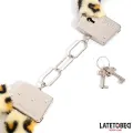 Fell-Metallfessel mit Leopardenmuster von Latetobed BDSM Line