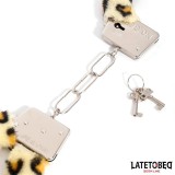 Fell-Metallfessel mit Leopardenmuster von Latetobed BDSM Line | Fesselliebe.de