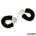 Fellbesetzte Metallfessel Schwarz von Latetobed BDSM Line