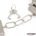 Fellbesetzte Metallfessel Schwarz von Latetobed BDSM Line
